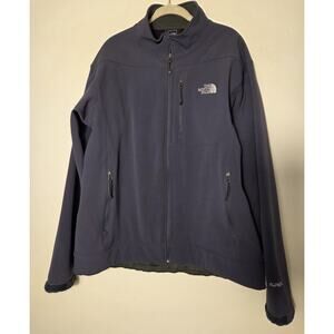 The North Face TNF Apex Gray Softshell Jacket Mens Size Large Full Zip Outdoors